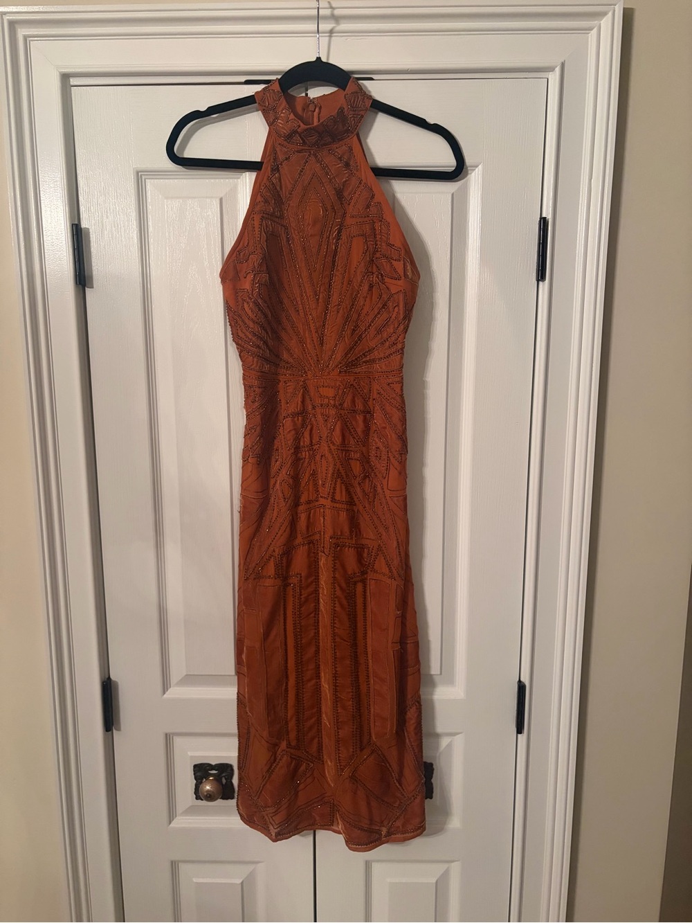 ASOS Rust Halter Midi Dress - Picture 3 of 9